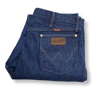 Vintage Wrangler Cowboy Cut Jeans Relaxed Fit Stiff Dark Blue Men's Size 36x36